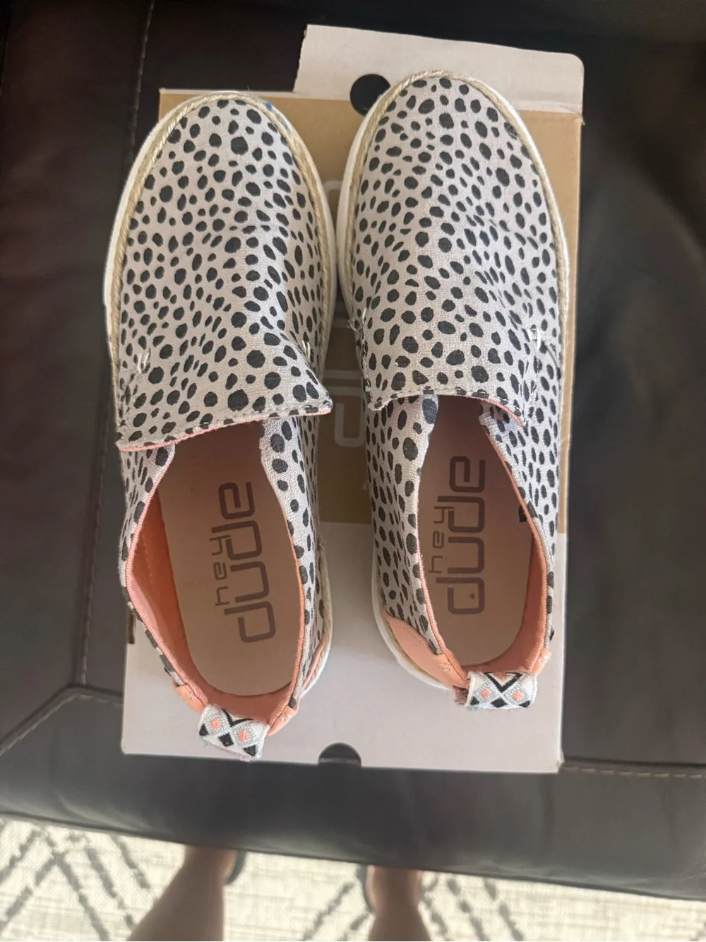 Hey Dudes Espadrille Slip-On Sneakers with Black Spot Print